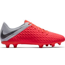 Nike Hypervenom Phantom 3 Club Fg Jr AJ4146 600 fotbollssko röd flerfärgad