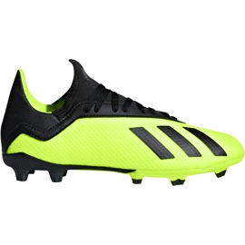 Adidas X 18.3 Fg Jr DB2418 fotbollsskor mångfärgad grön