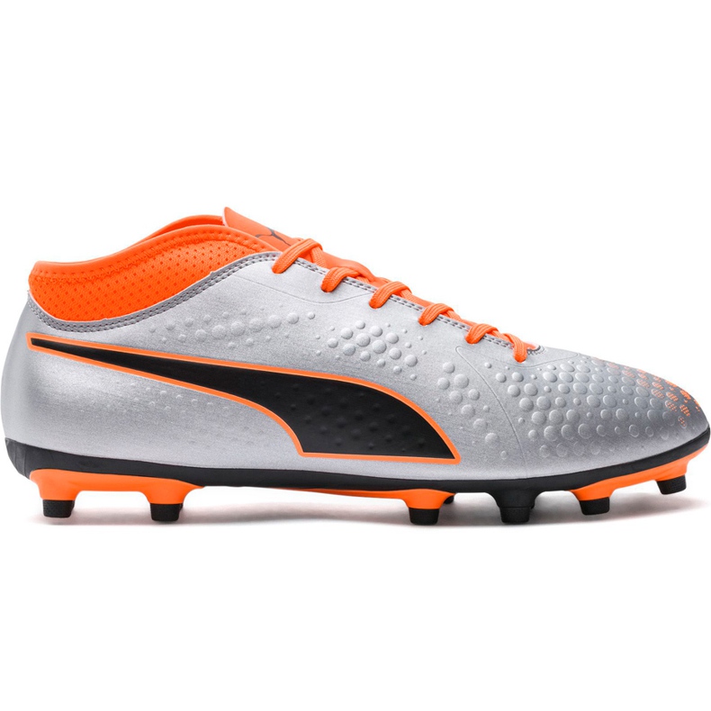 Puma One 4 Syn Fg fotbollsskor grå-orange 104749 01 mångfärgad silver-