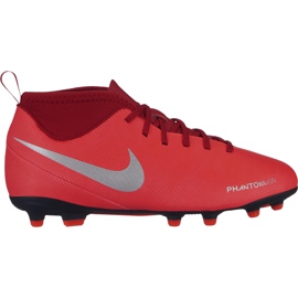 Nike Phantom Vsn Club Df Fg Mg Jr AO3288 600 fotbollsskor mångfärgad röd
