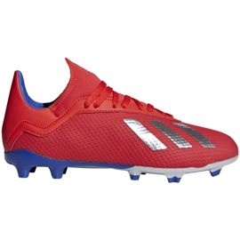 Adidas X 18.3 Fg Jr röda fotbollsskor BB9371 mångfärgad