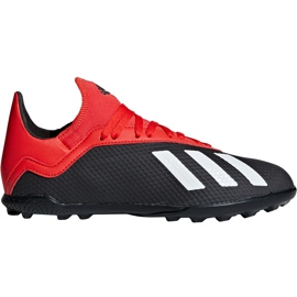 Adidas X 18.3 Tf Jr BB9402 fotbollsskor svart svart