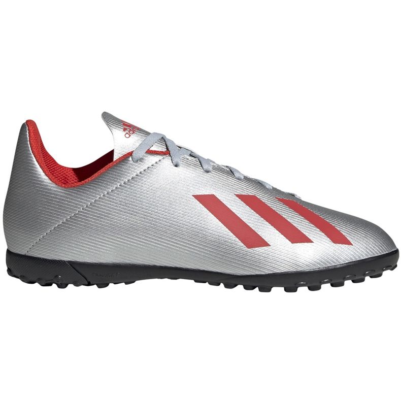 Fotbollsskor adidas X 19.4 Tf Jr silver F35348 röd silver-
