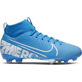 Nike Mercurial Superfly 7 Academy FG / MG Junior AT8120 414 fotbollsskor blå blå