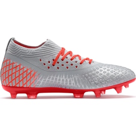 Fotbollsskor Puma Future 4.2 Netfit Fg Ag silver-röd 105611 01 mångfärgad grå
