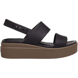 Crocs damsandaler Brooklyn Low Wedge W brun 206453 07H svart
