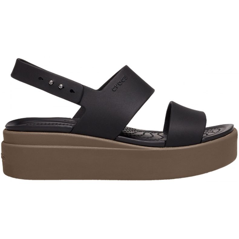 Crocs damsandaler Brooklyn Low Wedge W brun 206453 07H svart