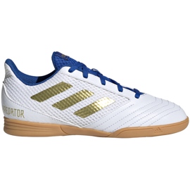 Fotbollsskor adidas Predator 19.4 In Sala Junior vit och blå EG2829