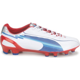 Fotbollsskor Puma Evo Speed ​​1 Fg vit-röd-blå 102527 01