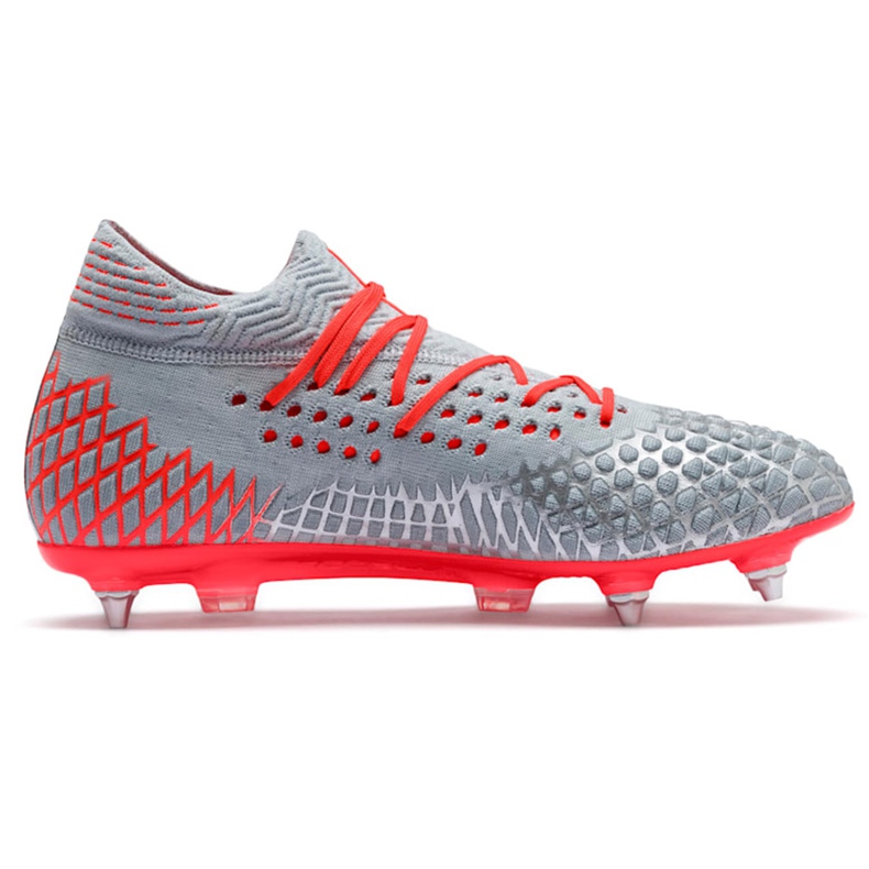 Puma Future 4.1 Netfit MxSG fotbollsskor grå-orange 105676 01 röd