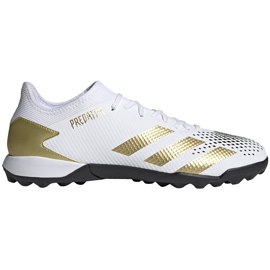 Adidas Predator 20.3 L Tf FW9189 fotbollsskor vit, guld, svart vit