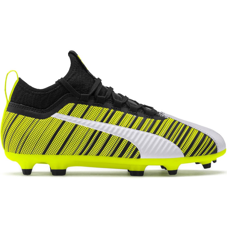 Puma One 5.3 Fg Ag Junior fotbollsskor gul-svart-vit 105657 03 gul, vit, svart
