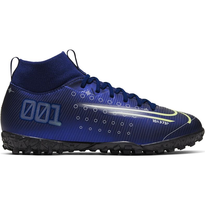 Nike Mercurial Superfly 7 Academy Mds Tf Junior BQ5407 401 fotbollsskor marinblå marinblå