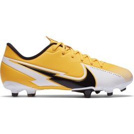 Nike Mercurial Vapor 13 Academy FG / MG Junior AT8123 801 fotbollssko apelsin gul
