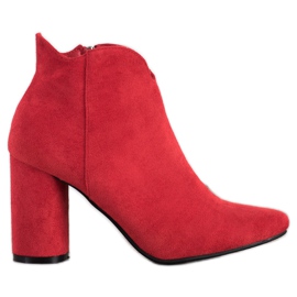 Filippo Snygga Suede Booties röd