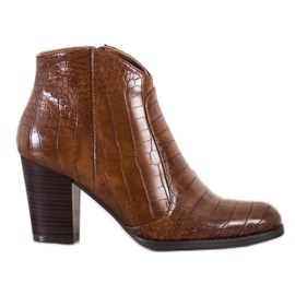 Filippo Fashionabla Snake Print stövlar brun