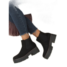 Svarta Chelsea stövlar med hög sula svart 8B987 Svart