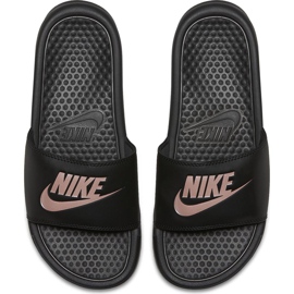 Nike Benassi Just Do It 343881 007 Slide för kvinnor svart rosa