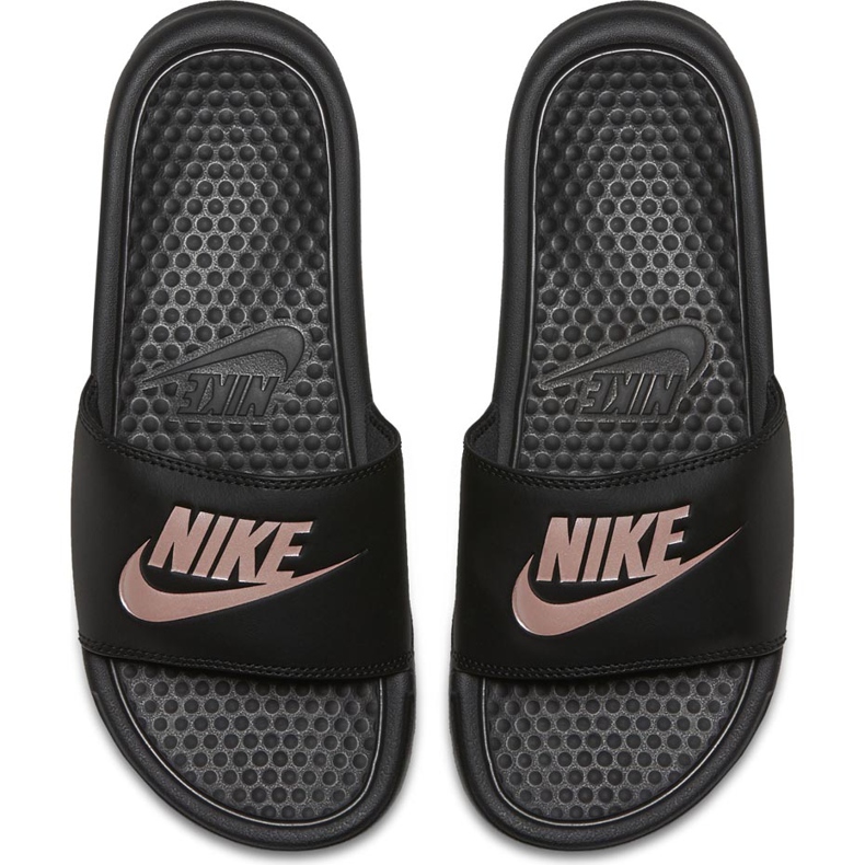 Nike Benassi Just Do It 343881 007 Slide för kvinnor svart rosa