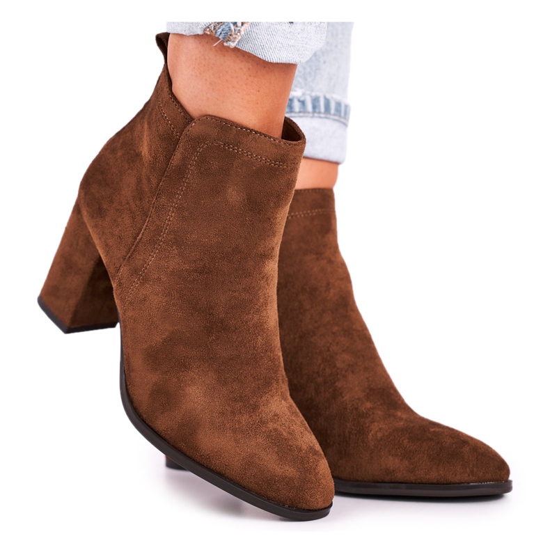 Damskor på högklackat Sergio Leone Olive BT508 brun mångfärgad