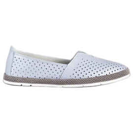 Läder Sneakers Slip On VINCEZA blå