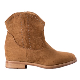 Ideal Shoes Moderiktiga kamel cowgirls brun