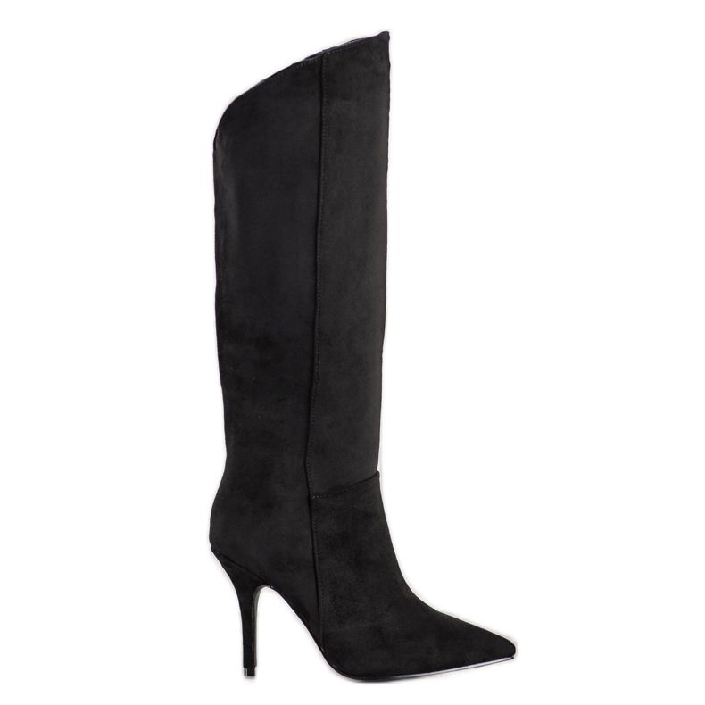 Seastar Mocka stövlar på en hög klack svart