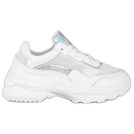 SHELOVET Trendiga vita sneakers silver-