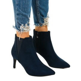 Marinblå stövletter med elastiskt band i Patter