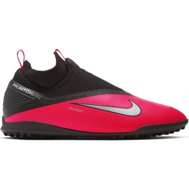Nike React Phantom Vsn 2 Pro Df Tf CD4174 606 fotbollsskor röd svart röd