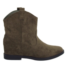 Gröna cowboystövlar på en dold kil J936 DK.GREEN