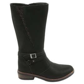 American Club Långa stövlar med glitter svart amerikansk GC24 / 20