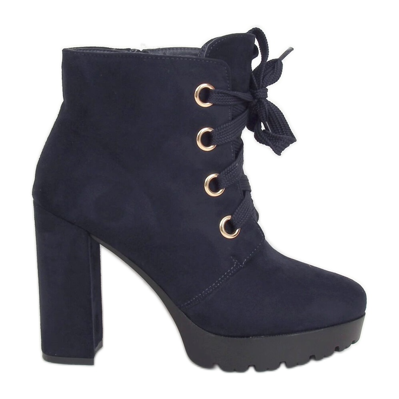 L8126 Marinblå marinblå plattformsstövlar