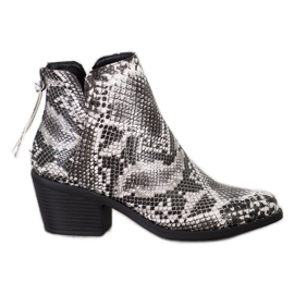 SHELOVET Snake Print Boot vit svart
