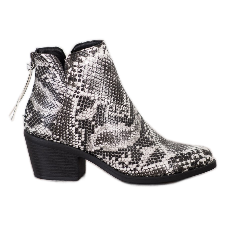 SHELOVET Snake Print Boot vit svart