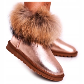 HAN Snöskor för kvinnor med päls Champagne Snow Fox rosa