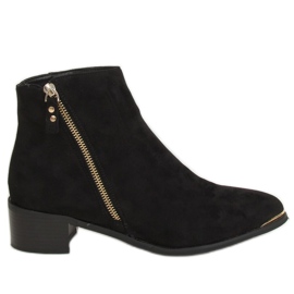 Stövlar mandel svart mocka tåhätta 88168-1 Svart