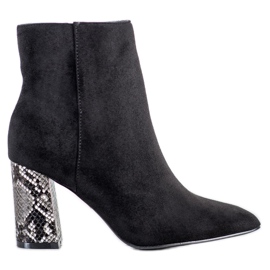 Goodin Snake Print högklackade stövlar svart