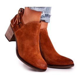 Damskor på hälen Maciejka Vårläder Röd 04812-29 brun