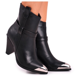 FG1 Kvinnors höga stövlar ståltå svart evigt