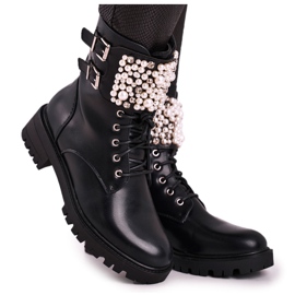 Marquiiz Damskor på Flat Heel Military Black Bemmer svart