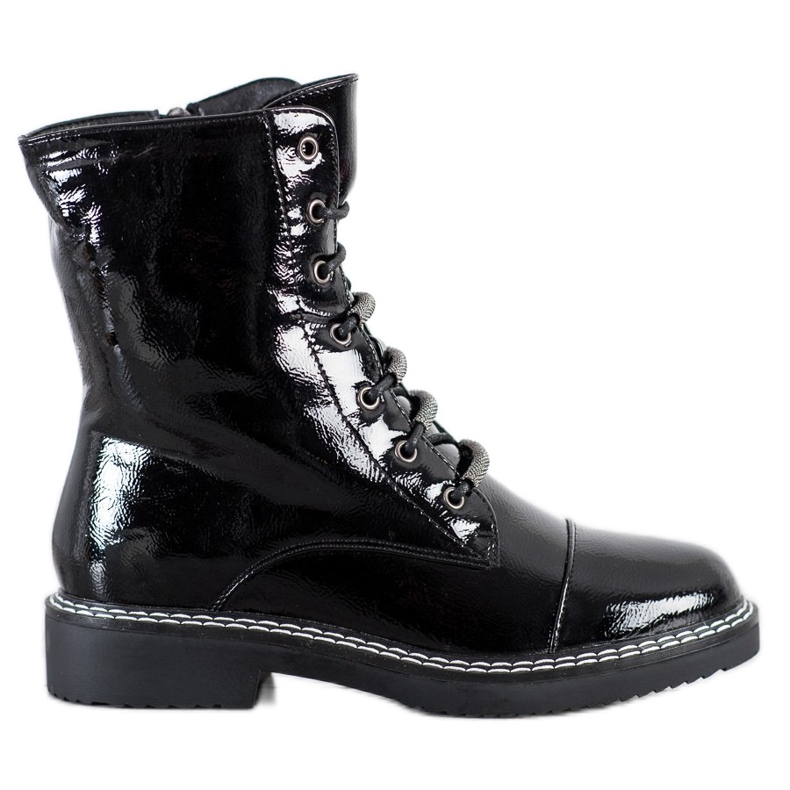 Goodin Snörlackerade stövlar svart