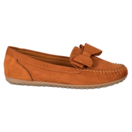 Fama Loafers Med En Rosett brun gul