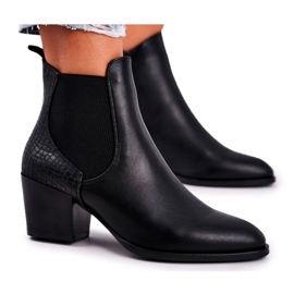 Stövlar för kvinnor på hög klack Sergio Leone svart BT613