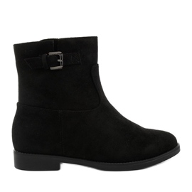 Svarta isolerade stövlar med en dold kil Clifford mocka