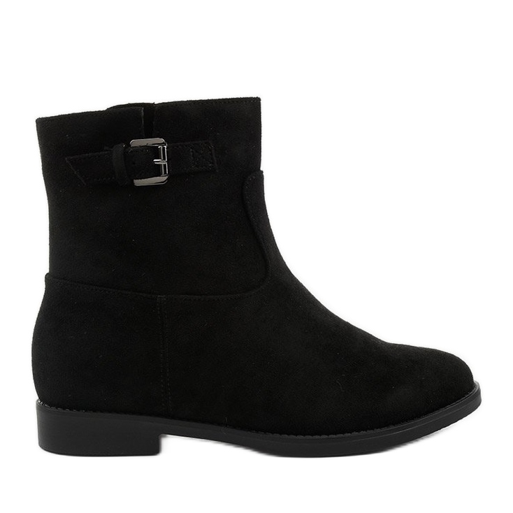 Svarta isolerade stövlar med en dold kil Clifford mocka