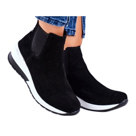 Vinceza Kvinnors sportskor Sneakers Svart läder 21-7781 vit