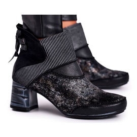 Kvinnors varma läderstövlar Maciejka Marinblå 03790-20