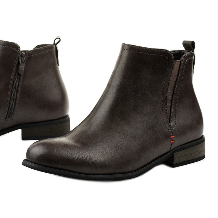 Gråisolerade stövlar med Simplegleam -dragkedja