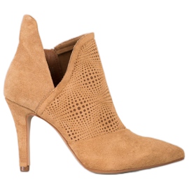 Bella Paris Snygga stövlar på en hög klack brun